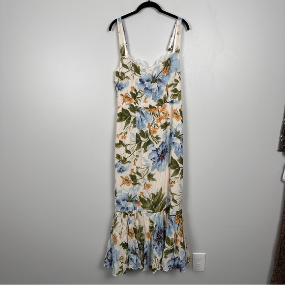 Reformation Floral Maxi Dress - Blue, Green, Orange - Picture 6 of 12